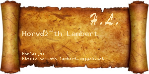 Horváth Lambert névjegykártya