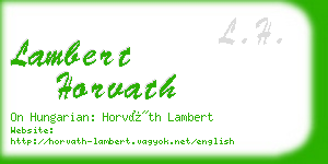 lambert horvath business card